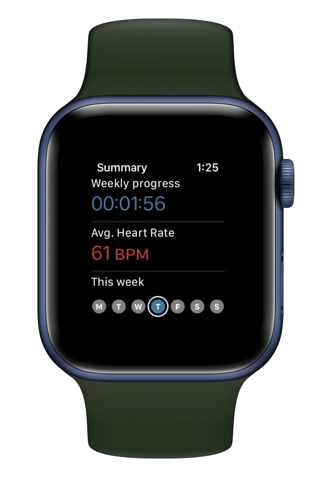 Apple watch with Coldtrack app